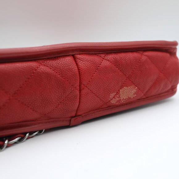 Chanel Red Caviar Leather Medium French Riviera Flap Bag - Picture 9 of 12